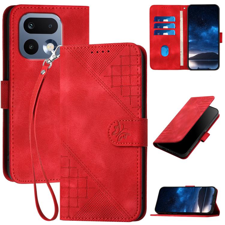 Grid Butterfly Embossed Pattern Leather Phone Case with Lanyard, For Realme 16T 5G, For Realme C100 4G, For Realme P4 Power 5G, For Realme Note 80 4G, For Realme Neo8 5G, For Realme 16 5G, For Realme 16 Pro+ 5G Global, For Realme 16 Pro 5G Global      ...