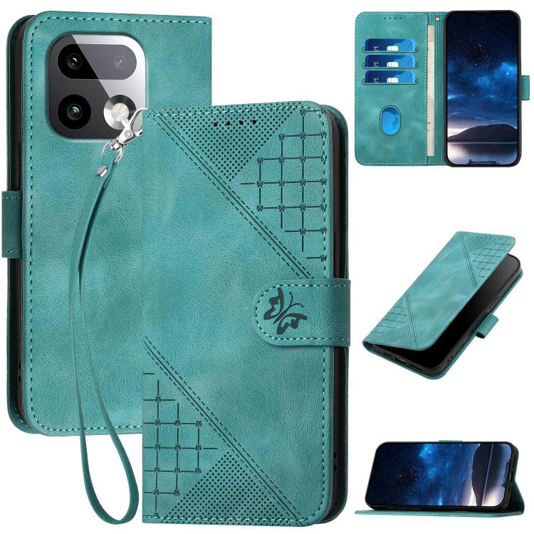 Grid Butterfly Embossed Pattern Leather Phone Case with Lanyard, For Realme 16T 5G, For Realme C100 4G, For Realme P4 Power 5G, For Realme Note 80 4G, For Realme Neo8 5G, For Realme 16 5G, For Realme 16 Pro+ 5G Global, For Realme 16 Pro 5G Global      ...