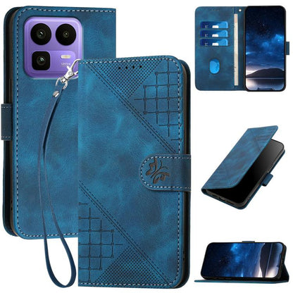 Grid Butterfly Embossed Pattern Leather Phone Case with Lanyard, For Realme 16T 5G, For Realme C100 4G, For Realme P4 Power 5G, For Realme Note 80 4G, For Realme Neo8 5G, For Realme 16 5G, For Realme 16 Pro+ 5G Global, For Realme 16 Pro 5G Global      ...