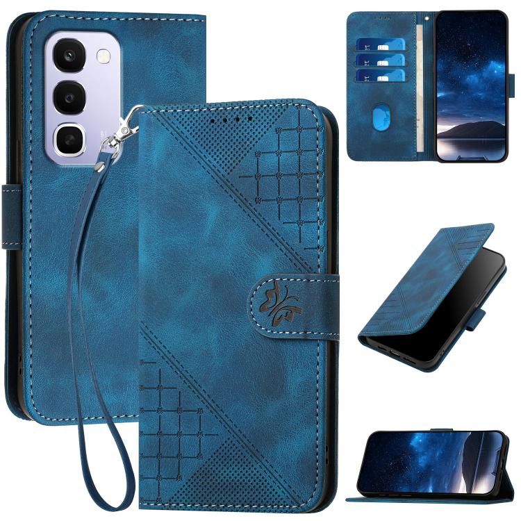 Grid Butterfly Embossed Pattern Leather Phone Case with Lanyard, For Realme 16T 5G, For Realme C100 4G, For Realme P4 Power 5G, For Realme Note 80 4G, For Realme Neo8 5G, For Realme 16 5G, For Realme 16 Pro+ 5G Global, For Realme 16 Pro 5G Global      ...
