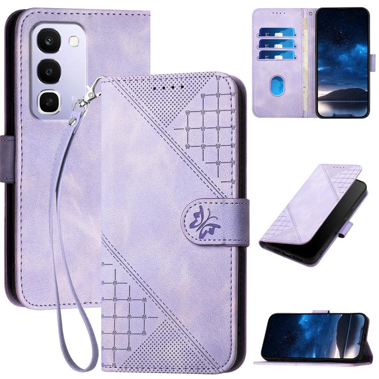 Grid Butterfly Embossed Pattern Leather Phone Case with Lanyard, For Realme 16T 5G, For Realme C100 4G, For Realme P4 Power 5G, For Realme Note 80 4G, For Realme Neo8 5G, For Realme 16 5G, For Realme 16 Pro+ 5G Global, For Realme 16 Pro 5G Global      ...