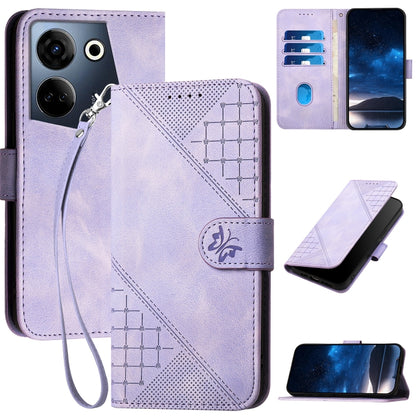Grid Butterfly Embossed Pattern Leather Phone Case with Lanyard, For Tecno Pova 6 Neo, For Tecno Pova 6 5G / 6 Pro 5G, For Tecno Camon 30 Pro 5G, For Tecno Spark 20 4G / 20C 4G, For Tecno Pop 8 4G, For Tecno Spark Go 2024 4G, For Tecno Camon 20 Premier...