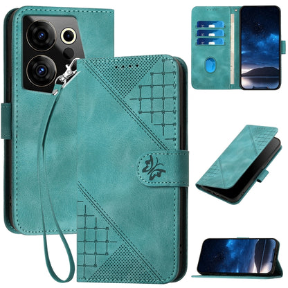 Grid Butterfly Embossed Pattern Leather Phone Case with Lanyard, For Tecno Pova 6 Neo, For Tecno Pova 6 5G / 6 Pro 5G, For Tecno Camon 30 Pro 5G, For Tecno Spark 20 4G / 20C 4G, For Tecno Pop 8 4G, For Tecno Spark Go 2024 4G, For Tecno Camon 20 Premier...