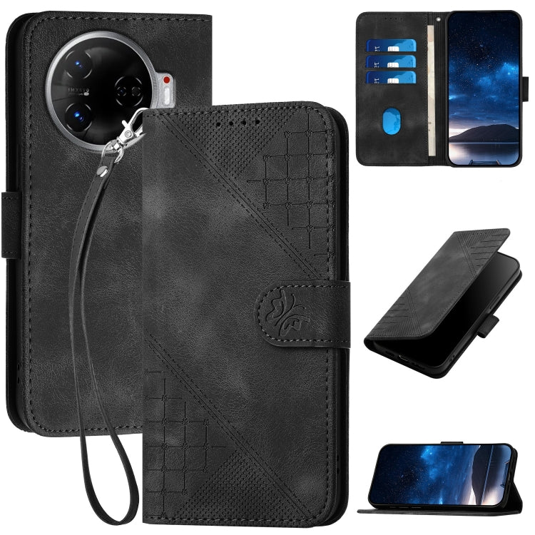 Grid Butterfly Embossed Pattern Leather Phone Case with Lanyard, For Tecno Pova 6 Neo, For Tecno Pova 6 5G / 6 Pro 5G, For Tecno Camon 30 Pro 5G, For Tecno Spark 20 4G / 20C 4G, For Tecno Pop 8 4G, For Tecno Spark Go 2024 4G, For Tecno Camon 20 Premier...