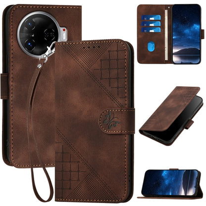 Grid Butterfly Embossed Pattern Leather Phone Case with Lanyard, For Tecno Pova 6 Neo, For Tecno Pova 6 5G / 6 Pro 5G, For Tecno Camon 30 Pro 5G, For Tecno Spark 20 4G / 20C 4G, For Tecno Pop 8 4G, For Tecno Spark Go 2024 4G, For Tecno Camon 20 Premier...