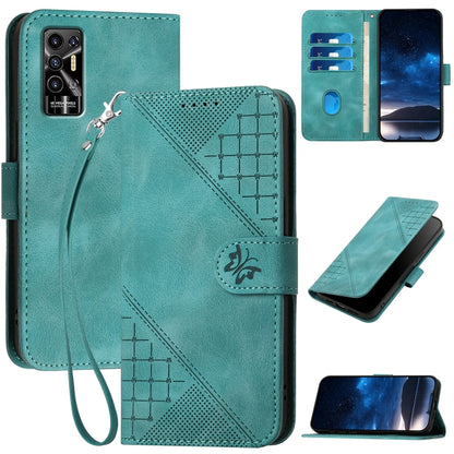 Grid Butterfly Embossed Pattern Leather Phone Case with Lanyard, For Tecno Pova 6 Neo, For Tecno Pova 6 5G / 6 Pro 5G, For Tecno Camon 30 Pro 5G, For Tecno Spark 20 4G / 20C 4G, For Tecno Pop 8 4G, For Tecno Spark Go 2024 4G, For Tecno Camon 20 Premier...