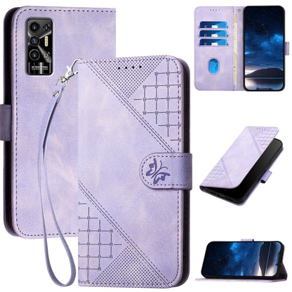Grid Butterfly Embossed Pattern Leather Phone Case with Lanyard, For Tecno Pova 6 Neo, For Tecno Pova 6 5G / 6 Pro 5G, For Tecno Camon 30 Pro 5G, For Tecno Spark 20 4G / 20C 4G, For Tecno Pop 8 4G, For Tecno Spark Go 2024 4G, For Tecno Camon 20 Premier...