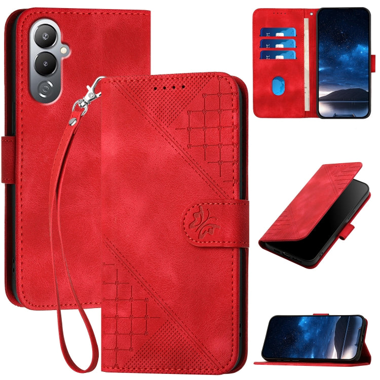 Grid Butterfly Embossed Pattern Leather Phone Case with Lanyard, For Tecno Pova 6 Neo, For Tecno Pova 6 5G / 6 Pro 5G, For Tecno Camon 30 Pro 5G, For Tecno Spark 20 4G / 20C 4G, For Tecno Pop 8 4G, For Tecno Spark Go 2024 4G, For Tecno Camon 20 Premier...