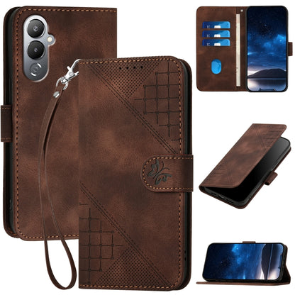 Grid Butterfly Embossed Pattern Leather Phone Case with Lanyard, For Tecno Pova 6 Neo, For Tecno Pova 6 5G / 6 Pro 5G, For Tecno Camon 30 Pro 5G, For Tecno Spark 20 4G / 20C 4G, For Tecno Pop 8 4G, For Tecno Spark Go 2024 4G, For Tecno Camon 20 Premier...