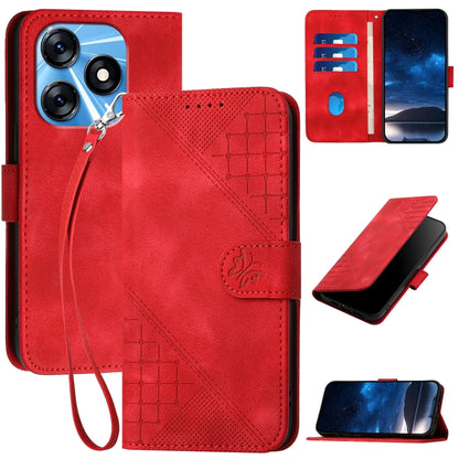 Grid Butterfly Embossed Pattern Leather Phone Case with Lanyard, For Tecno Pova 6 Neo, For Tecno Pova 6 5G / 6 Pro 5G, For Tecno Camon 30 Pro 5G, For Tecno Spark 20 4G / 20C 4G, For Tecno Pop 8 4G, For Tecno Spark Go 2024 4G, For Tecno Camon 20 Premier...