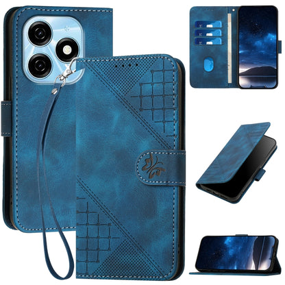 Grid Butterfly Embossed Pattern Leather Phone Case with Lanyard, For Tecno Pova 6 Neo, For Tecno Pova 6 5G / 6 Pro 5G, For Tecno Camon 30 Pro 5G, For Tecno Spark 20 4G / 20C 4G, For Tecno Pop 8 4G, For Tecno Spark Go 2024 4G, For Tecno Camon 20 Premier...