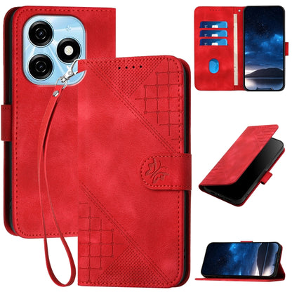 Grid Butterfly Embossed Pattern Leather Phone Case with Lanyard, For Tecno Pova 6 Neo, For Tecno Pova 6 5G / 6 Pro 5G, For Tecno Camon 30 Pro 5G, For Tecno Spark 20 4G / 20C 4G, For Tecno Pop 8 4G, For Tecno Spark Go 2024 4G, For Tecno Camon 20 Premier...