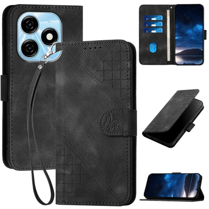 Grid Butterfly Embossed Pattern Leather Phone Case with Lanyard, For Tecno Pova 6 Neo, For Tecno Pova 6 5G / 6 Pro 5G, For Tecno Camon 30 Pro 5G, For Tecno Spark 20 4G / 20C 4G, For Tecno Pop 8 4G, For Tecno Spark Go 2024 4G, For Tecno Camon 20 Premier...