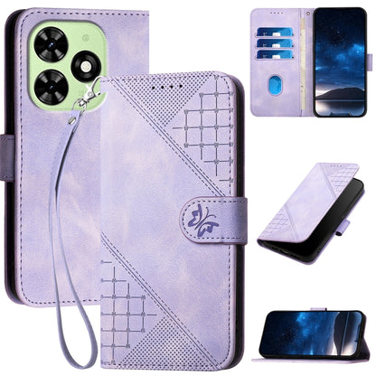 Grid Butterfly Embossed Pattern Leather Phone Case with Lanyard, For Tecno Pova 6 Neo, For Tecno Pova 6 5G / 6 Pro 5G, For Tecno Camon 30 Pro 5G, For Tecno Spark 20 4G / 20C 4G, For Tecno Pop 8 4G, For Tecno Spark Go 2024 4G, For Tecno Camon 20 Premier...