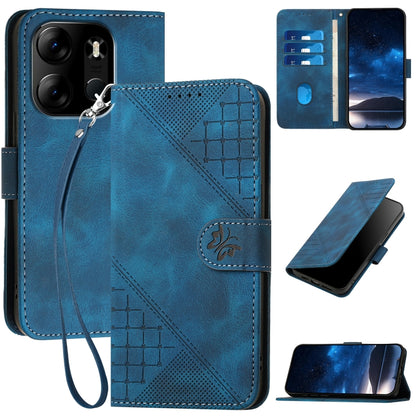 Grid Butterfly Embossed Pattern Leather Phone Case with Lanyard, For Tecno Pova 6 Neo, For Tecno Pova 6 5G / 6 Pro 5G, For Tecno Camon 30 Pro 5G, For Tecno Spark 20 4G / 20C 4G, For Tecno Pop 8 4G, For Tecno Spark Go 2024 4G, For Tecno Camon 20 Premier...
