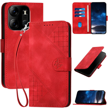Grid Butterfly Embossed Pattern Leather Phone Case with Lanyard, For Tecno Pova 6 Neo, For Tecno Pova 6 5G / 6 Pro 5G, For Tecno Camon 30 Pro 5G, For Tecno Spark 20 4G / 20C 4G, For Tecno Pop 8 4G, For Tecno Spark Go 2024 4G, For Tecno Camon 20 Premier...