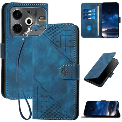 Grid Butterfly Embossed Pattern Leather Phone Case with Lanyard, For Tecno Pova 6 Neo, For Tecno Pova 6 5G / 6 Pro 5G, For Tecno Camon 30 Pro 5G, For Tecno Spark 20 4G / 20C 4G, For Tecno Pop 8 4G, For Tecno Spark Go 2024 4G, For Tecno Camon 20 Premier...