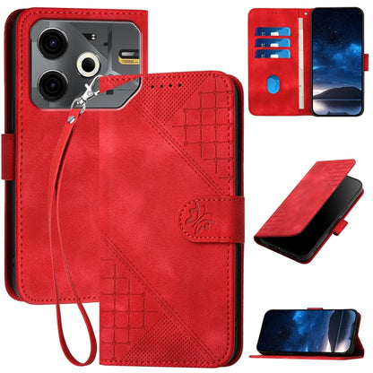 Grid Butterfly Embossed Pattern Leather Phone Case with Lanyard, For Tecno Pova 6 Neo, For Tecno Pova 6 5G / 6 Pro 5G, For Tecno Camon 30 Pro 5G, For Tecno Spark 20 4G / 20C 4G, For Tecno Pop 8 4G, For Tecno Spark Go 2024 4G, For Tecno Camon 20 Premier...