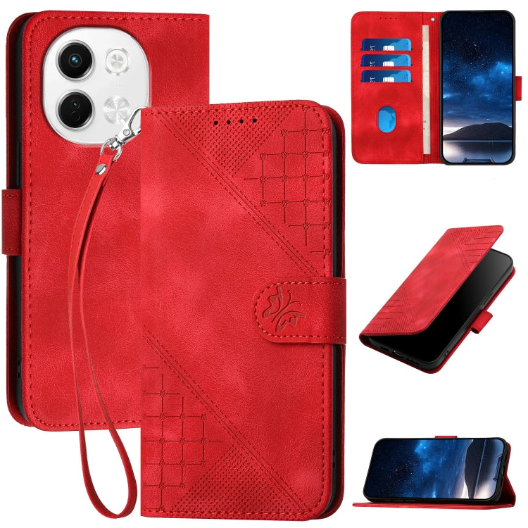 Grid Butterfly Embossed Pattern Leather Phone Case with Lanyard, For Tecno Pova Curve 2 5G, For Tecno Spark Go 3 / Pop 20 4G, For Tecno Spark 50 4G, For Tecno Camon 50 Pro 4G, For Tecno Camon 50 4G, For Tecno Spark Slim, For Tecno Spark 40 4G          ...