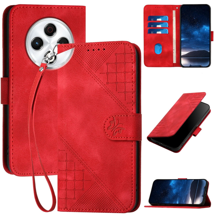 Grid Butterfly Embossed Pattern Leather Phone Case with Lanyard, For Tecno Pova Curve 2 5G, For Tecno Spark Go 3 / Pop 20 4G, For Tecno Spark 50 4G, For Tecno Camon 50 Pro 4G, For Tecno Camon 50 4G, For Tecno Spark Slim, For Tecno Spark 40 4G          ...