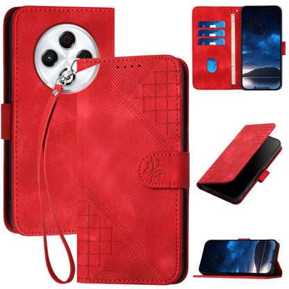 Grid Butterfly Embossed Pattern Leather Phone Case with Lanyard, For Tecno Pova Curve 2 5G, For Tecno Spark Go 3 / Pop 20 4G, For Tecno Spark 50 4G, For Tecno Camon 50 Pro 4G, For Tecno Camon 50 4G, For Tecno Spark Slim, For Tecno Spark 40 4G          ...