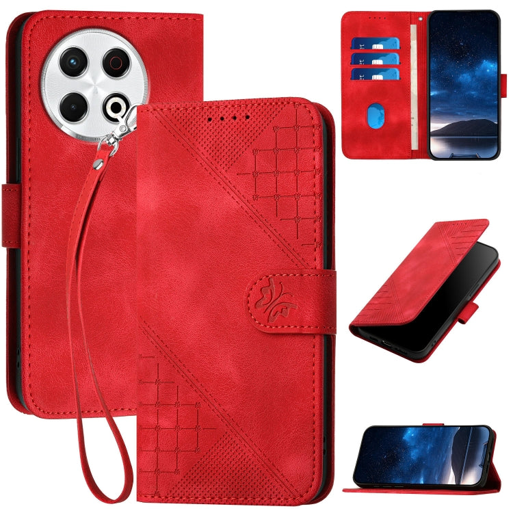 Grid Butterfly Embossed Pattern Leather Phone Case with Lanyard, For Tecno Pova Curve 2 5G, For Tecno Spark Go 3 / Pop 20 4G, For Tecno Spark 50 4G, For Tecno Camon 50 Pro 4G, For Tecno Camon 50 4G, For Tecno Spark Slim, For Tecno Spark 40 4G          ...