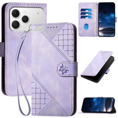 Grid Butterfly Embossed Pattern Leather Phone Case with Lanyard, For Tecno Pova Curve 2 5G, For Tecno Spark Go 3 / Pop 20 4G, For Tecno Spark 50 4G, For Tecno Camon 50 Pro 4G, For Tecno Camon 50 4G, For Tecno Spark Slim, For Tecno Spark 40 4G          ...