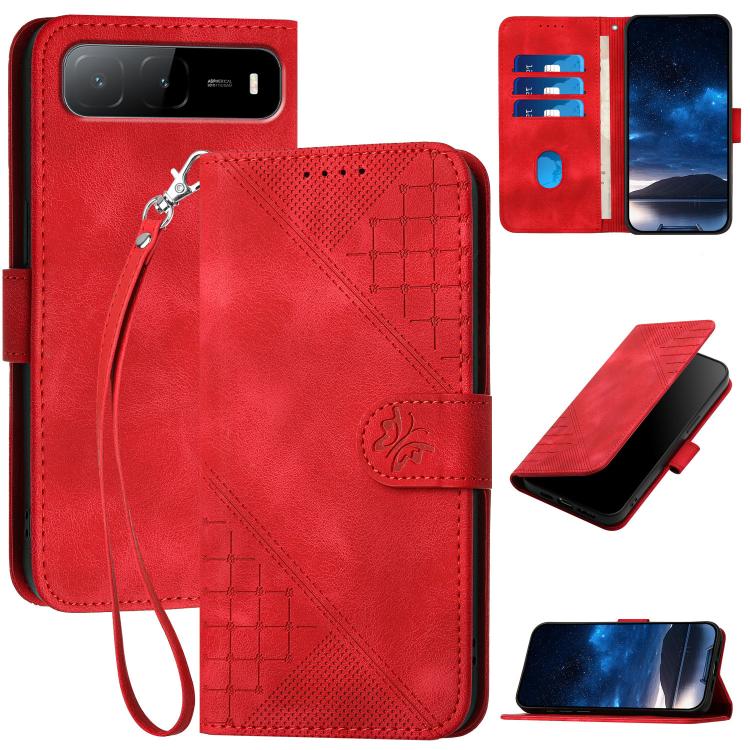 Grid Butterfly Embossed Pattern Leather Phone Case with Lanyard, For Tecno Pova Curve 2 5G, For Tecno Spark Go 3 / Pop 20 4G, For Tecno Spark 50 4G, For Tecno Camon 50 Pro 4G, For Tecno Camon 50 4G, For Tecno Spark Slim, For Tecno Spark 40 4G          ...