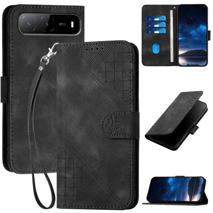 Grid Butterfly Embossed Pattern Leather Phone Case with Lanyard, For Tecno Pova Curve 2 5G, For Tecno Spark Go 3 / Pop 20 4G, For Tecno Spark 50 4G, For Tecno Camon 50 Pro 4G, For Tecno Camon 50 4G, For Tecno Spark Slim, For Tecno Spark 40 4G          ...