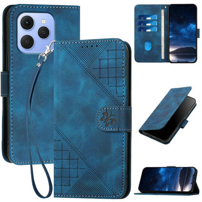 Grid Butterfly Embossed Pattern Leather Phone Case with Lanyard, For Tecno Pova Curve 2 5G, For Tecno Spark Go 3 / Pop 20 4G, For Tecno Spark 50 4G, For Tecno Camon 50 Pro 4G, For Tecno Camon 50 4G, For Tecno Spark Slim, For Tecno Spark 40 4G          ...