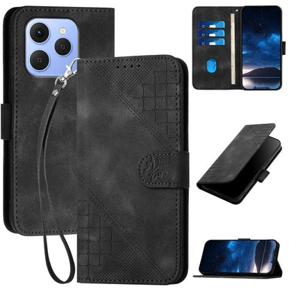 Grid Butterfly Embossed Pattern Leather Phone Case with Lanyard, For Tecno Pova Curve 2 5G, For Tecno Spark Go 3 / Pop 20 4G, For Tecno Spark 50 4G, For Tecno Camon 50 Pro 4G, For Tecno Camon 50 4G, For Tecno Spark Slim, For Tecno Spark 40 4G          ...
