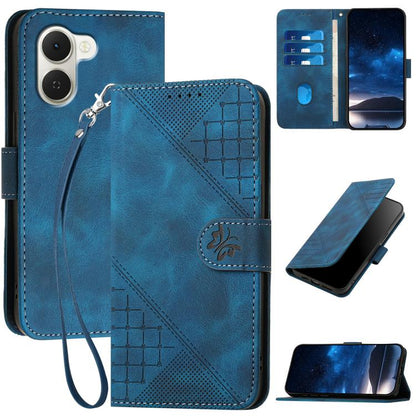 Grid Butterfly Embossed Pattern Leather Phone Case with Lanyard, For Tecno Pova Curve 2 5G, For Tecno Spark Go 3 / Pop 20 4G, For Tecno Spark 50 4G, For Tecno Camon 50 Pro 4G, For Tecno Camon 50 4G, For Tecno Spark Slim, For Tecno Spark 40 4G          ...