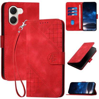 Grid Butterfly Embossed Pattern Leather Phone Case with Lanyard, For Tecno Pova Curve 2 5G, For Tecno Spark Go 3 / Pop 20 4G, For Tecno Spark 50 4G, For Tecno Camon 50 Pro 4G, For Tecno Camon 50 4G, For Tecno Spark Slim, For Tecno Spark 40 4G          ...