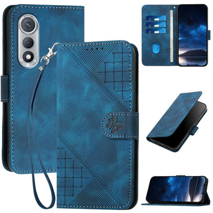 Grid Butterfly Embossed Pattern Leather Phone Case with Lanyard, For Tecno Pova Curve 2 5G, For Tecno Spark Go 3 / Pop 20 4G, For Tecno Spark 50 4G, For Tecno Camon 50 Pro 4G, For Tecno Camon 50 4G, For Tecno Spark Slim, For Tecno Spark 40 4G          ...