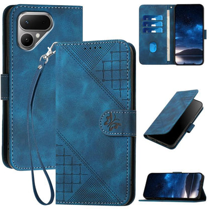 Grid Butterfly Embossed Pattern Leather Phone Case with Lanyard, For Tecno Pova Curve 2 5G, For Tecno Spark Go 3 / Pop 20 4G, For Tecno Spark 50 4G, For Tecno Camon 50 Pro 4G, For Tecno Camon 50 4G, For Tecno Spark Slim, For Tecno Spark 40 4G          ...