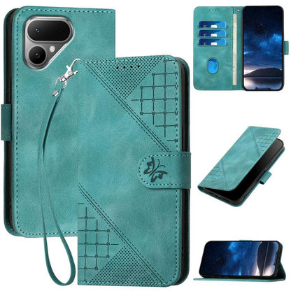 Grid Butterfly Embossed Pattern Leather Phone Case with Lanyard, For Tecno Pova Curve 2 5G, For Tecno Spark Go 3 / Pop 20 4G, For Tecno Spark 50 4G, For Tecno Camon 50 Pro 4G, For Tecno Camon 50 4G, For Tecno Spark Slim, For Tecno Spark 40 4G          ...