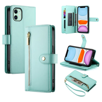 Nine Card-slot Zipper Wallet Bag Leather Phone Case