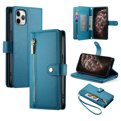 Nine Card-slot Zipper Wallet Bag Leather Phone Case