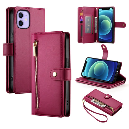 Nine Card-slot Zipper Wallet Bag Leather Phone Case