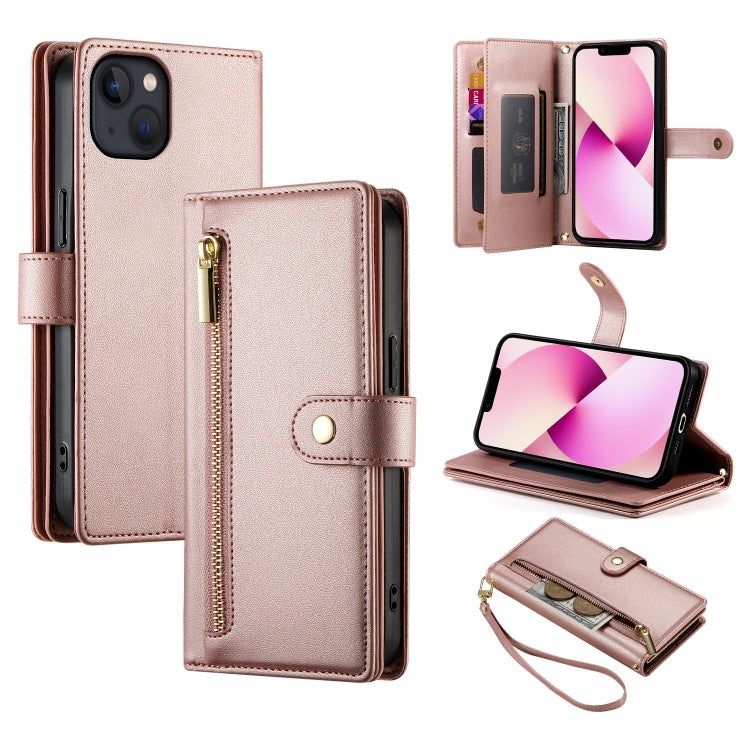 Nine Card-slot Zipper Wallet Bag Leather Phone Case