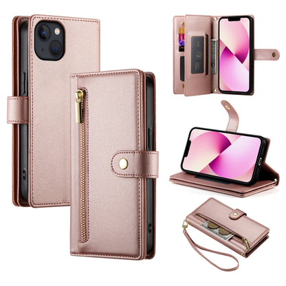 Nine Card-slot Zipper Wallet Bag Leather Phone Case