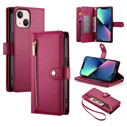Nine Card-slot Zipper Wallet Bag Leather Phone Case