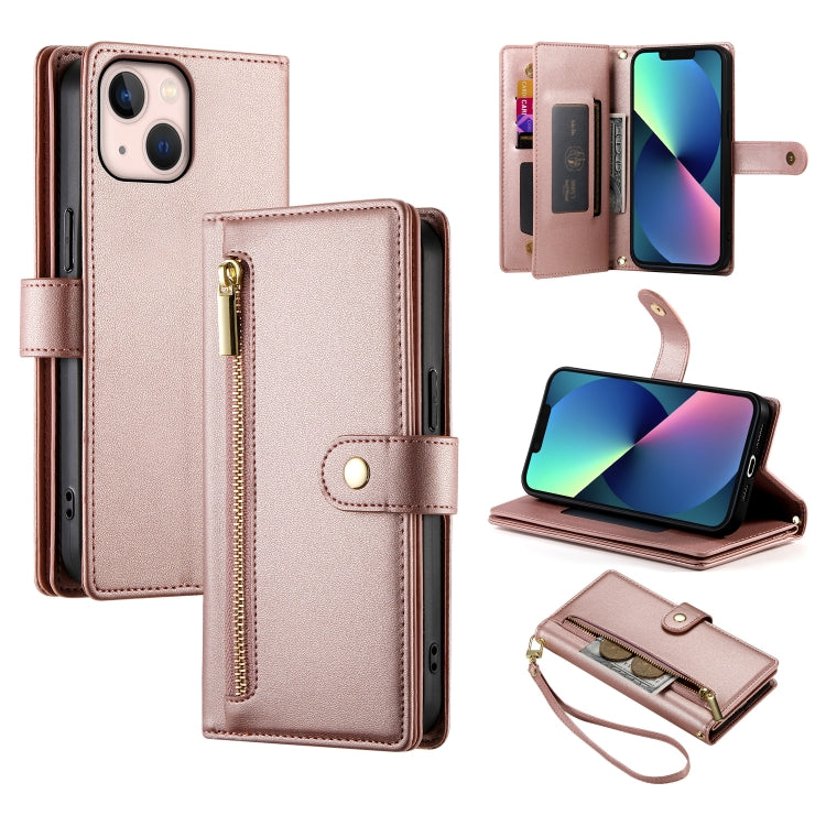 Nine Card-slot Zipper Wallet Bag Leather Phone Case