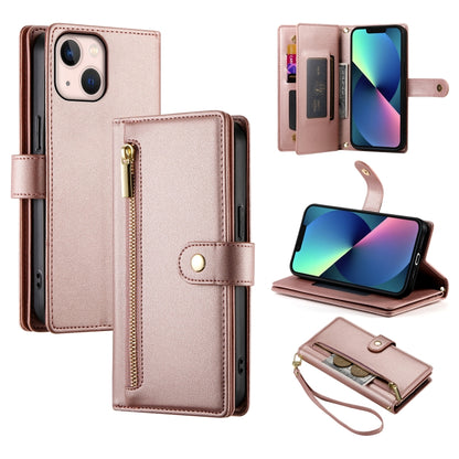 Nine Card-slot Zipper Wallet Bag Leather Phone Case