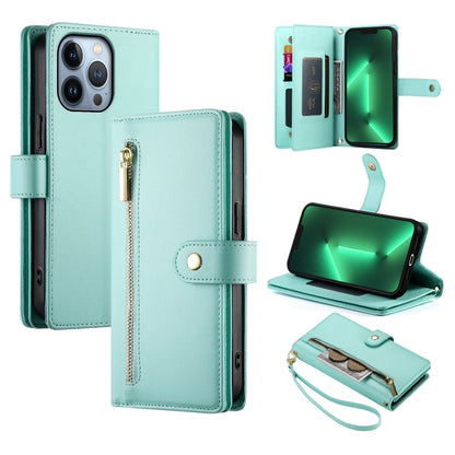 Nine Card-slot Zipper Wallet Bag Leather Phone Case