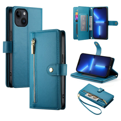 Nine Card-slot Zipper Wallet Bag Leather Phone Case