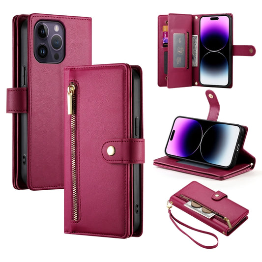 Nine Card-slot Zipper Wallet Bag Leather Phone Case
