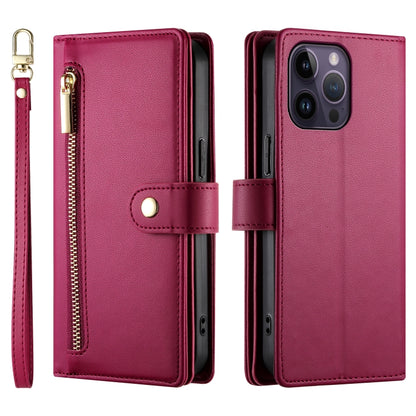 Nine Card-slot Zipper Wallet Bag Leather Phone Case