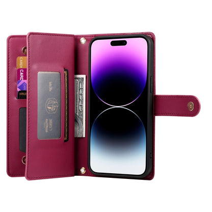 Nine Card-slot Zipper Wallet Bag Leather Phone Case