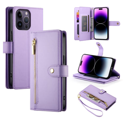 Nine Card-slot Zipper Wallet Bag Leather Phone Case